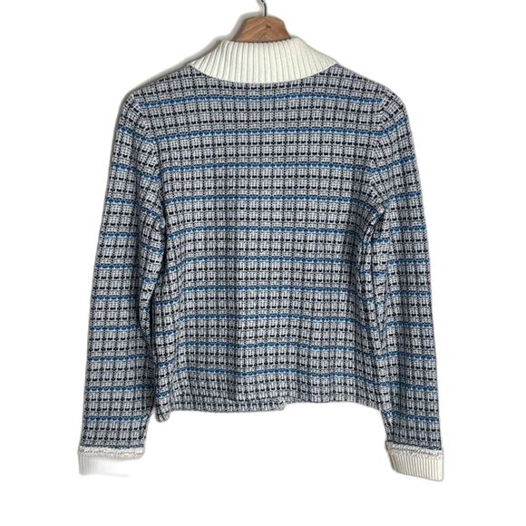 Talbots tweed Mademoiselle plaid coatigan Size XS pearl buttons old money - Picture 11 of 11